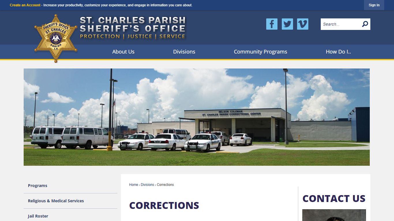 Corrections | St. Charles Sheriff, LA - Official Website