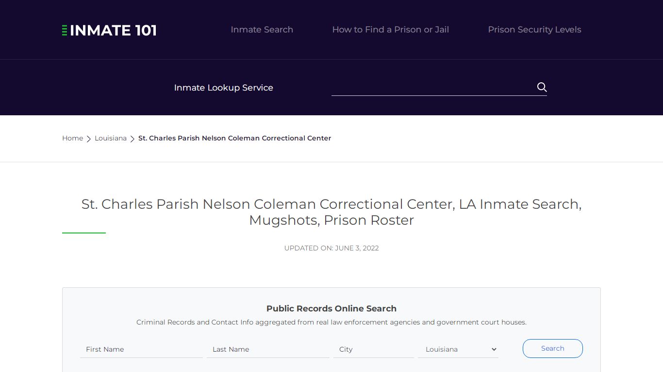 St. Charles Parish Nelson Coleman Correctional Center, LA ...